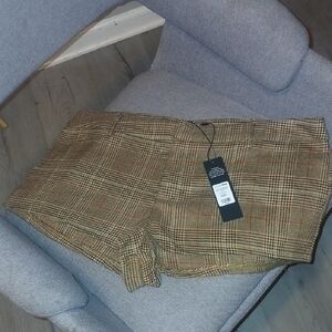 Fashion Nova Plaid Brown Shorts